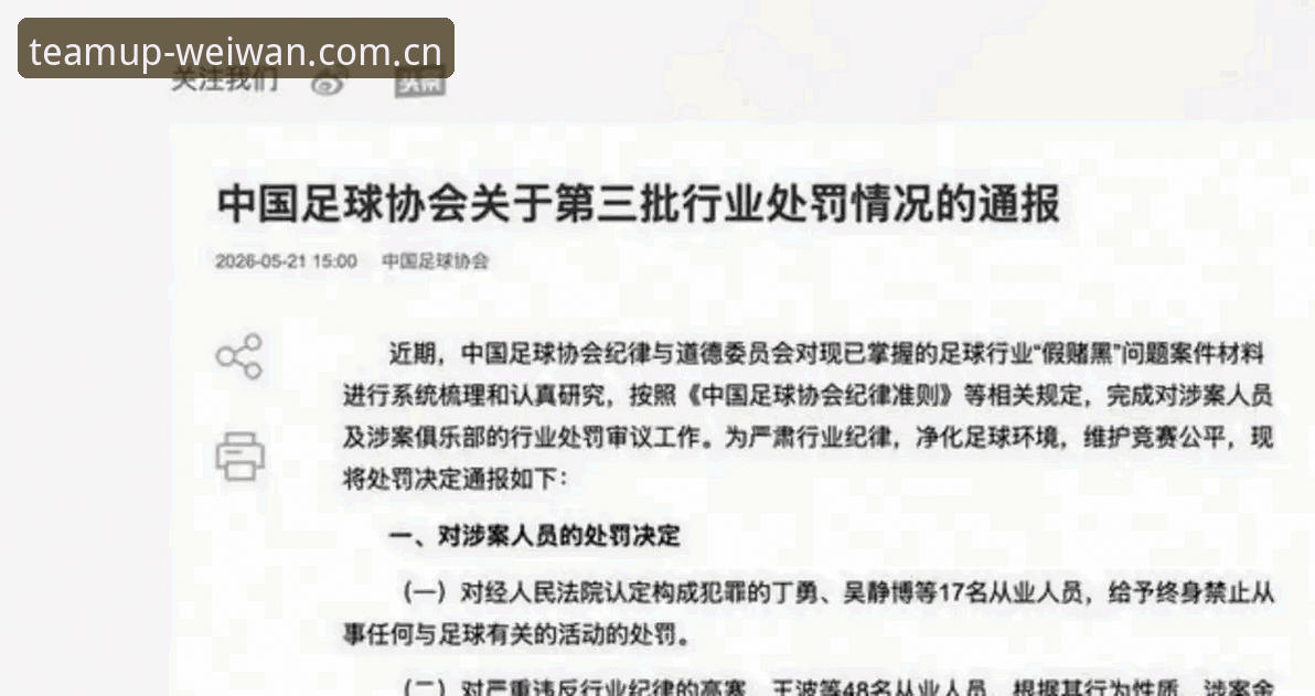 中国足协第三批禁足名单深度解读：观赛必备知识，了解足球圈的“清朗行动”